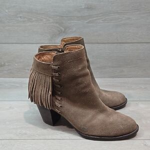 Sofft Women Fringe Suede Ankle Boots  Shoes 9.5M